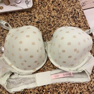 Victoria's Secret Cream Polka Dot Bra 40D